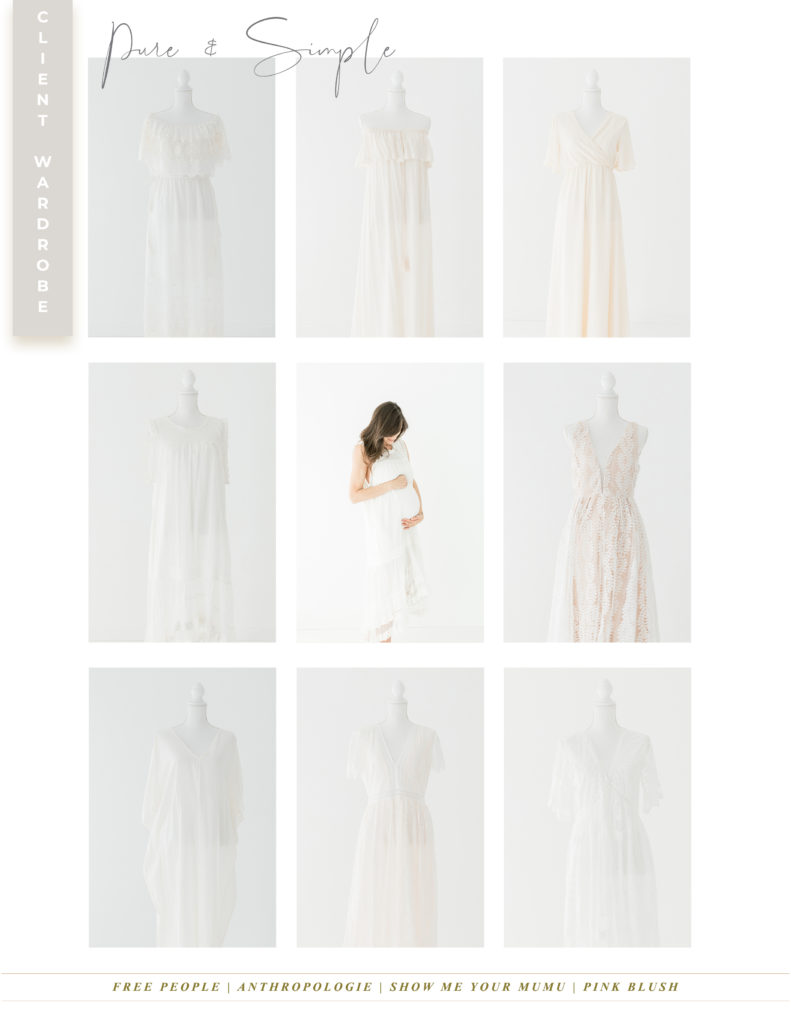 Halleigh Hill Studio wardrobe catalog of dresses. How to build a studio wardrobe