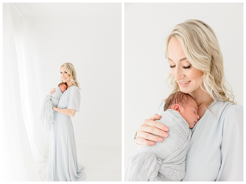 Mother with her baby | Halleigh Hill Photography | Newport Beach Newborn Photographer